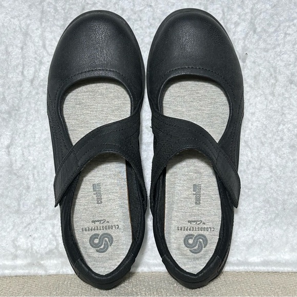 Clarks Cloudsteppers Womens Blk Sillian Bella Mary Jane Flats Loafer Shoes SZ 7M - Picture 5 of 11